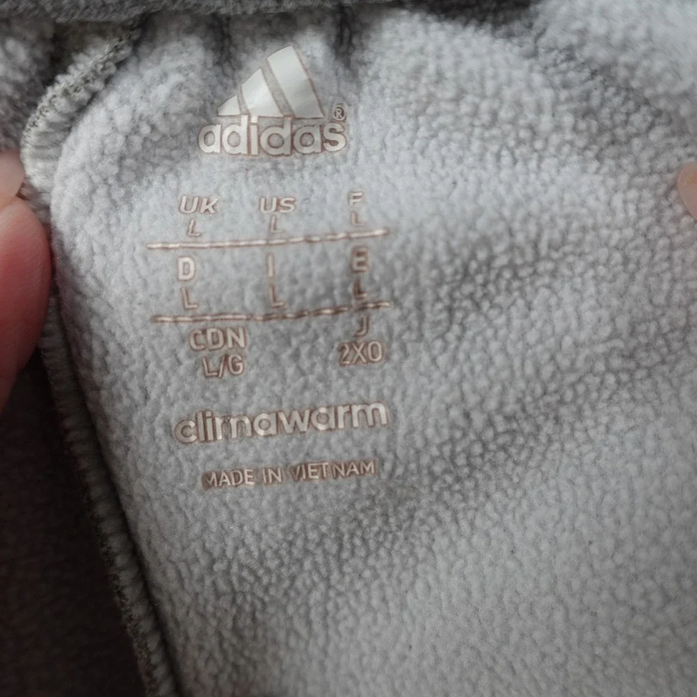 Adidas Pants Mens Large Gray Climawarm Fleece AA9580 Straight Leg Sweatpants